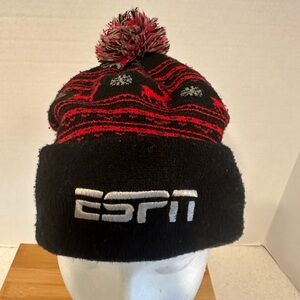 ESPN Christmas Winter Beanie Pom Christmas Reindeer Hat! One Size. Disney Hat